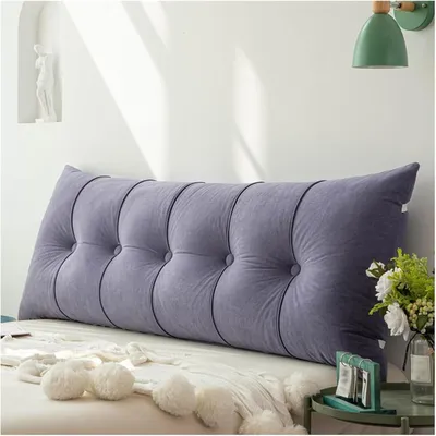 Productafbeelding van Steunkussen voor Bed - Leeskussen Rugsteun - Comfortabel Zitten - Afneembare Hoes - 180x55x20cm - 06