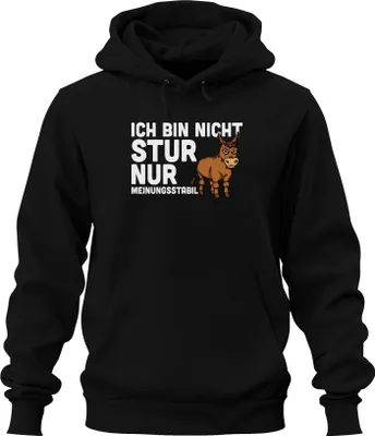 Zdjęcie produktu dla Nie uparty tylko uparty śmieszne powiedzenie osioł humor prezent bluza z kapturem uni , czarny, L