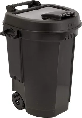 Image de Verrijdbare Tonneau à déchets pour le jardin avec couvercle - 110 litres noir