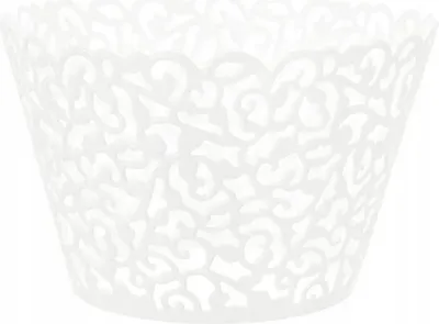 Obrázok produktu pre Muffinové košíčky čipka cupcakes biele prijímanie krst 10 ks