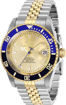 Zdjęcie produktu dla Invicta Pro Diver 29181 Zegarek Męski - Mechanizm Automatyczny - Stal Nierdzewna ze Złotą Tarcza - 42 mm