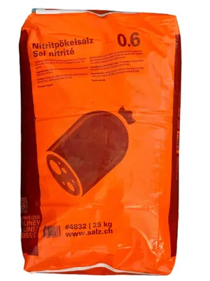 Produktbild von Pökelsalz Nitritpökelsalz 25kg, Reines & Feines Pökelsalz zur Herstellung von Fleisch- und Wurstwaren im Beutel - NPS Salz 0,4%-0,5% Natriumnitrit