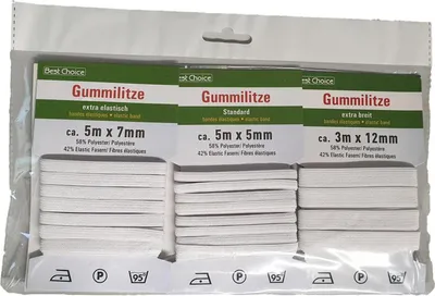 Produktbild von Kreatives Gummiband Set Weiß – 3 Rollen Elastikband für Nähprojekte & DIY (13m Gesamt)