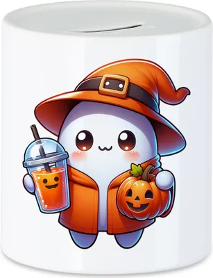 Produktbild von Süßer Geist Halloween Spardose Kürbis Hexenhut Halloween-Drink Kawaii