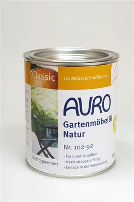 Produktbild von AURO Gartenmöbelöl, Classic Nr. 102 0,75l Natur (weiß pigmentiert)