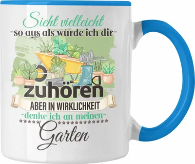 Produktbild von Trendation - Gärtner Geschenk Tasse Hobbygärtner Liebhaber Geschenkidee Lustiger Spruch (Blau)