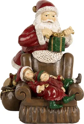 Produktbild von Clayre & Eef Weihnachtsdekorationsfigur Weihnachtsmann 17x13x18 cm Rot Kunststoff