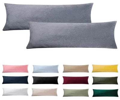 Produktbild von Seitenschläferkissen Bezug 40 x 145 cm 2er Set Grau Samt Weich Flauschig