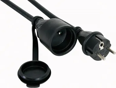 Obrázok produktu pre Predlžovací kábel Perel, H05RR-F 3G1,5, 10 m, 16 A/230 V, 3680 W, typ E/F, IP44, guma, čierny