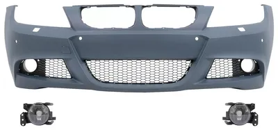Imagen del producto de Parachoques delantero para BMW Serie 3 E90 Sedán, E91 Touring, modelo LCI (restyling) 2008-2011, diseño M-Technik, con sensores de estacionamiento (PDC), sistema de asistencia de cambio de carril (SRA) y luces antiniebla (NBL).