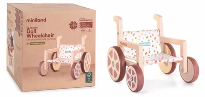 Obrázok produktu pre Miniland drevená hračka pre bábiky na vozíčku vrátane náradia