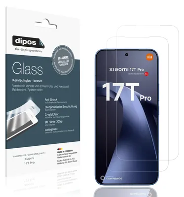 Produktbild von 2x Schutzfolie für Xiaomi 17T Pro - Anti-Shock 9H Folie dipos Glass Kunststoffglas