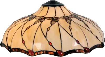 Produktbild von Clayre & Eef Lampenschirm Tiffany Ø 51x21 cm Beige Braun Glas Schmetterling