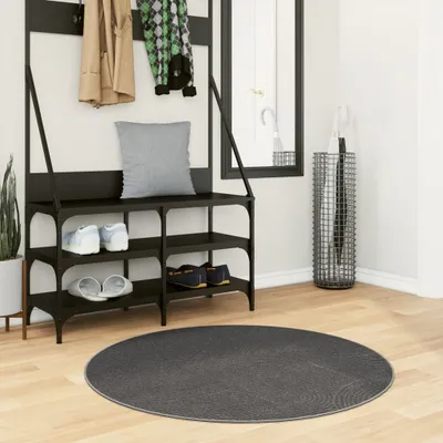 Produktbild von Design Teppich IZA Kurzflor Skandi-Stil Anthrazit Ø 100 cm, Designerteppiche 2024 Neu