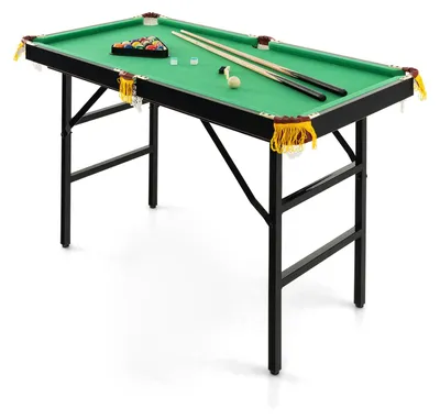 Productafbeelding van Pooltafel - Biljarttafel - Mini Pooltafel - Tafelbiljart - Speeltafel - Inklapbaar - Compact Formaat 122x64 cm