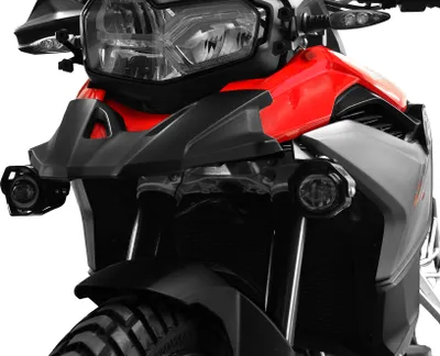 Obrázek produktu pro Sada přídavných LED světlometů včetně upevňovací sady pro potkávací světla s krytem, kompatibilní s BMW F 750 GS, černá