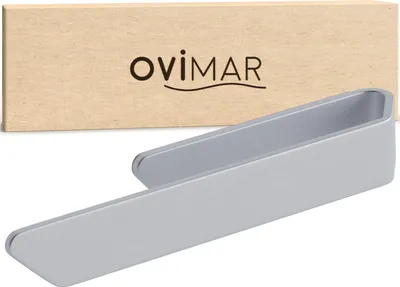 Produktbild von ovimar Handtuchhalter Ebelo Silber aus gebürstetem Aluminium | zum Kleben | 20cm | modernes schlichtes Design | Handtuchstange ohne Bohren | für Geschirrtuch oder Handtuch im Badezimmer oder Küche