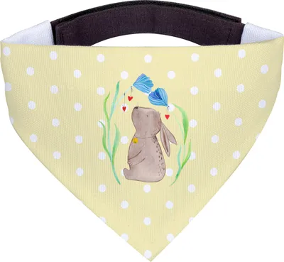Produktbild von Mr. & Mrs. Panda Dreieckstuch Hase Blume - Gelb Pastell - Geschenk, Halstuch Für Hunde, Geburtstag, Kaninchen, Hundehalstuch, Träume, Hund, Hals Tuch, Bandana, Geburt