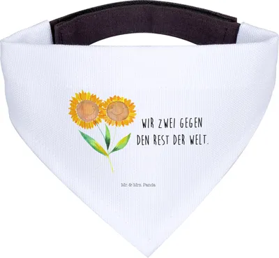 Produktbild von Mr. & Mrs. Panda Hundehalstuch Blume Sonnenblume - Weiß - Geschenk, Vertrauen, Hunde Halstuch, Hund, Sonnenblumen, Freundin, Best Friends, Garten, Lieblingsmensch, Für