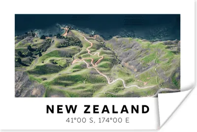 Produktbild von MuchoWow® Poster Neuseeland - Wasser - Grün - Strand 120x80 cm - Bilder