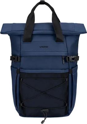 Produktbild von Rucksack mit Rollverschluss - Alltagstransporttasche - Für Reisen und Arbeit - Erweiterbares Volumen - 16-Zoll-Laptopfach - Schwarz