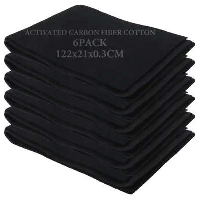 Aktivkohlefilter-Matte 6 Stk, 122x21x0,3 cm, schwarz, für Dunstabzug
