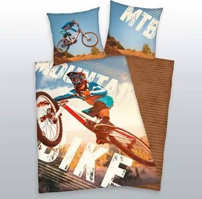 Produktbild von HERDING Young Collection Bettwäsche-Set 'Mountainbike' - 70-x-90-cm-140-x-200-cm-at, Deckenbezug im Lieferumfang enthalten, Kissenbezug enthalten Größe: 70 x 90 cm + 140 x 200 cm [AT]