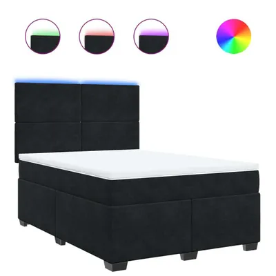 Produktbild von Boxspringbett mit Matratze Schwarz 160x200 cm Samt