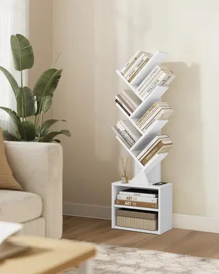 Produktbild von VASAGLE Bücherregal Baumform, Standregal, Eckregal platzsparend, Aufbewahrungsregal, Schlafzimmer, Wohnzimmer, Homeoffice, 2 Fächer