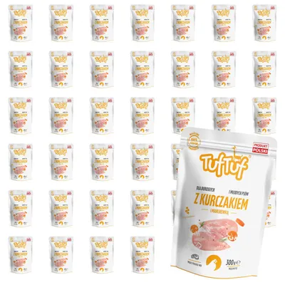 Produktbild von TufTuf | Hundenassfutter Huhn Möhre - Nassfutter Hund Set 40x300g Beutel - Hundefutter trocken fur Hund