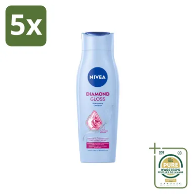 Produktbild von 5 x  NIVEA Diamond Gloss Shampoo - 250 ml - Vorratspackung - 5 Stücke