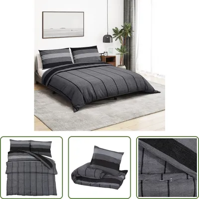 Produktbild von The Living Store Bettwäsche-Set Dunkelgrau 240x220 cm Baumwolle