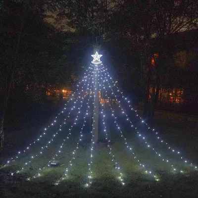 Produktbild von LED Stern-Wasserfall-Lichterkette: Außenbereichsfeste, wasserresistente Dekolation für Ihre Weihnachtsfeier