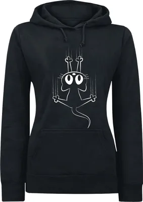 Produktbild von Tierisch Kapuzenpullover Damen Slipping Cat schwarz XXL