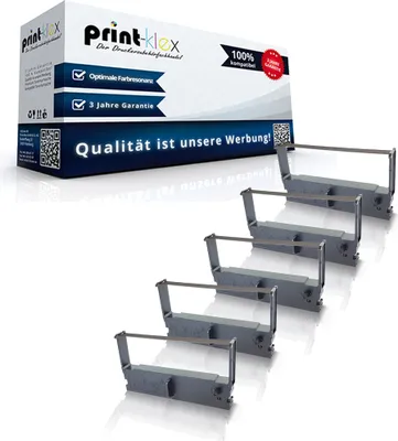 Produktbild von 5x Kompatible Schriftbänder für Epson ERC 39 Sanyo ECR 425 ECR 445 ECR 528 ERC39 Farbbandkassette Office Quantum Serie
