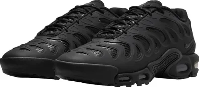 A pair of black Nike Air Max Plus Drift sneakers.