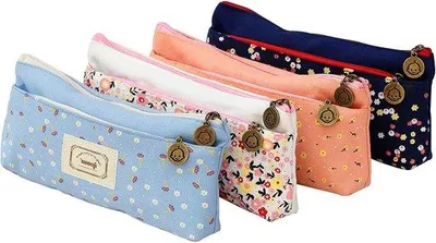 Image de Petite trousse de maquillage à 2 compartiments, bleu foncé, blanc et rose