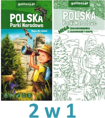 Immagine prodotto di Polen. Nationalparks. Faltkarte für Kinder + Malbuch. Ausgabe 2025. Galileos