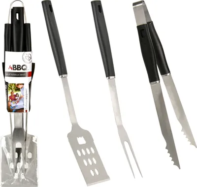 Immagine prodotto di Set di posate per barbecue 3 pezzi accessori per barbecue
