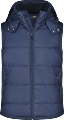 Produktbild von Modische Steppweste mit abnehmbarer Kapuze navy, Gr. 3XL
