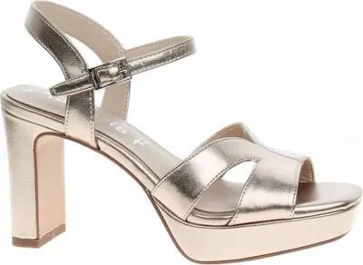 Produktbild von Tamaris Damen Sandalette Gold Silber Metallic Optik Karree 1-28349-42, Größe:36 EU, Farbe:Gold