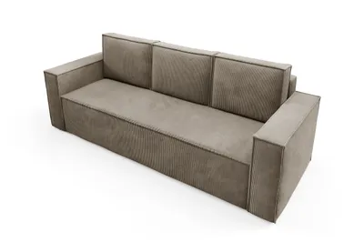 Produktbild von Sofello Modernes Schlafsofa CORDA mit Bettkasten BEIGE aus Kordstoff mit Schlaffunktion - Modernes Design in trendigen Farben