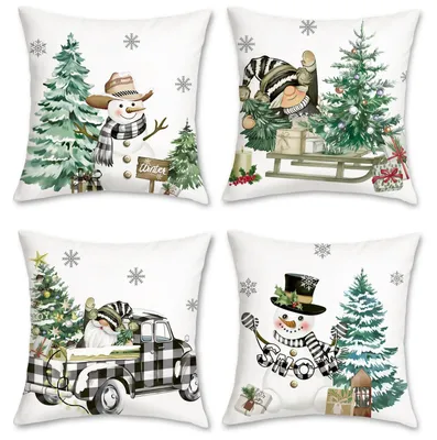 Kissenbezüge Weihnachten Samt 45x45 cm Set 4er
