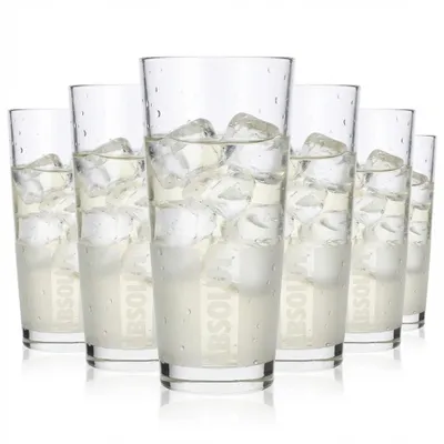 Produktbild von 6x Absolut Vodka Glas 0,34l Gläser Longdrinkglas Sataniert + senkrchtes Logo