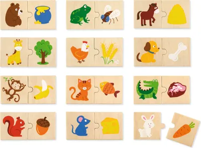 Produktbild von Holzpuzzle - Was Tiere fressen Puzzle, Viga