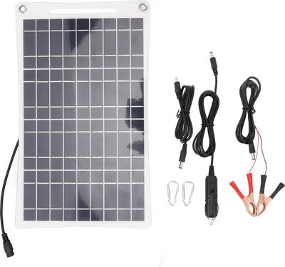 Obrázek produktu pro Solární nabíječka, 12 W, 18 V, přenosná, dvojitý výstup USB, IP65, vodotěsná, pro 12 V baterii, kempování, turistika, cestování