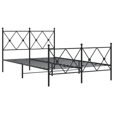 Produktbild von Bettgestell mit Kopf- und Fußteil Metall Schwarz 120x200 cm