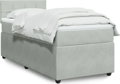 Produktbild von Möbel Boxspringbett mit Matratze Hellgrau 90x200 cm Samt - Bettrahmen 3289950