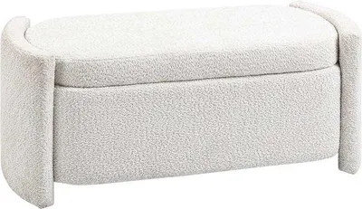 Produktbild von Famanu Aufbewahrungsbank mit Samtoptik - Sitzbank mit Deckel für Wohnzimmer und Schlafzimmer - 105 x 44 x 45,5 cm