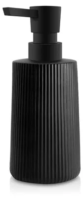 Image de Distributeur de savon en verre, 250 ml, noir mat, avec pompe, pour salle de bain et cuisine